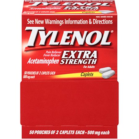 UPC 642125160186 product image for Tylenol Extra Strength 50 pouches of 2 caplets each 500mg | upcitemdb.com