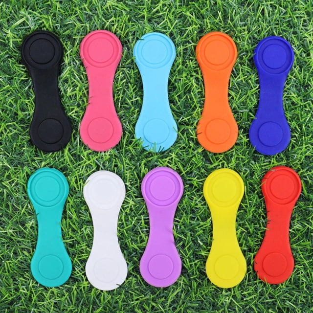 2Pcs Golf Hat Clip Magnetic Adsorption Rustproof Removable Waterproof Silicone Magnetic Ball Mark Hat Clip Golf Sport