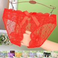 thumbnail image 3 of Womens Bow Crotchless Mesh Embroidery Sexy Panties Lace Seethrough Underwear Gray XL YIWEI, 3 of 11