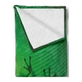 thumbnail image 2 of Animal Soft Flannel Fleece Throw Blanket, Frog Shadow Silhouette on the Banana Tree Leaf in Tropical Lands Jungle Games Graphic, Cozy Plush for Indoor and Outdoor Use, 60" x 80", Green, by Ambesonne, 2 of 5