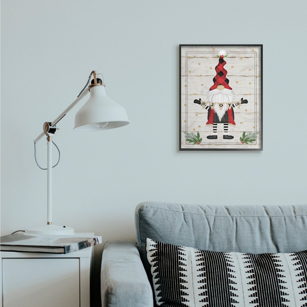 Stupell Industries Whimsical Holiday Gnome with Winter Joy Sentiments Designed by Jennifer Pugh
