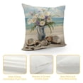 thumbnail image 4 of Pratyus Flowers Ocean Shell Modern Farmhouse Rustic Decorative Couch Pillow Cases with Zipper Home Decor Pillowcase Summer Season for Home Decor 1PC 12x12in, 4 of 5