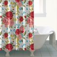 thumbnail image 4 of Pioneer Flower Floral Print Pattern Shower Curtain 84"x72" ,Bathroom Decorative Shower Curtains Set with 12 Hooks,Modern Waterproof Washable Shower Curtain, 4 of 6