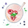 thumbnail image 3 of Atelier B Art Studio 15x15 Black Modern Framed Museum Art Print Titled - STRAWBERRY and RASPBERRY SMOOTHIE, 3 of 5