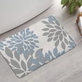 thumbnail image 2 of Blue and Gray Floral Pattern Bathroom Rugs Mat,Non Slip Microfiber Bathroom Rug,Rubber Backing,Soft Bathroom Mats for Bathroom Floor,Tub and Shower,17x27in(43x68cm), 2 of 3