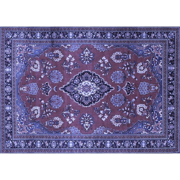Ahgly Company Indoor Rectangle Persian Blue Traditional Area Rugs, 5' x 7'