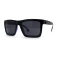 thumbnail image 3 of Locs Retro Horn Rim 2 Tone Mens Sunglasses Black Blue, 3 of 4