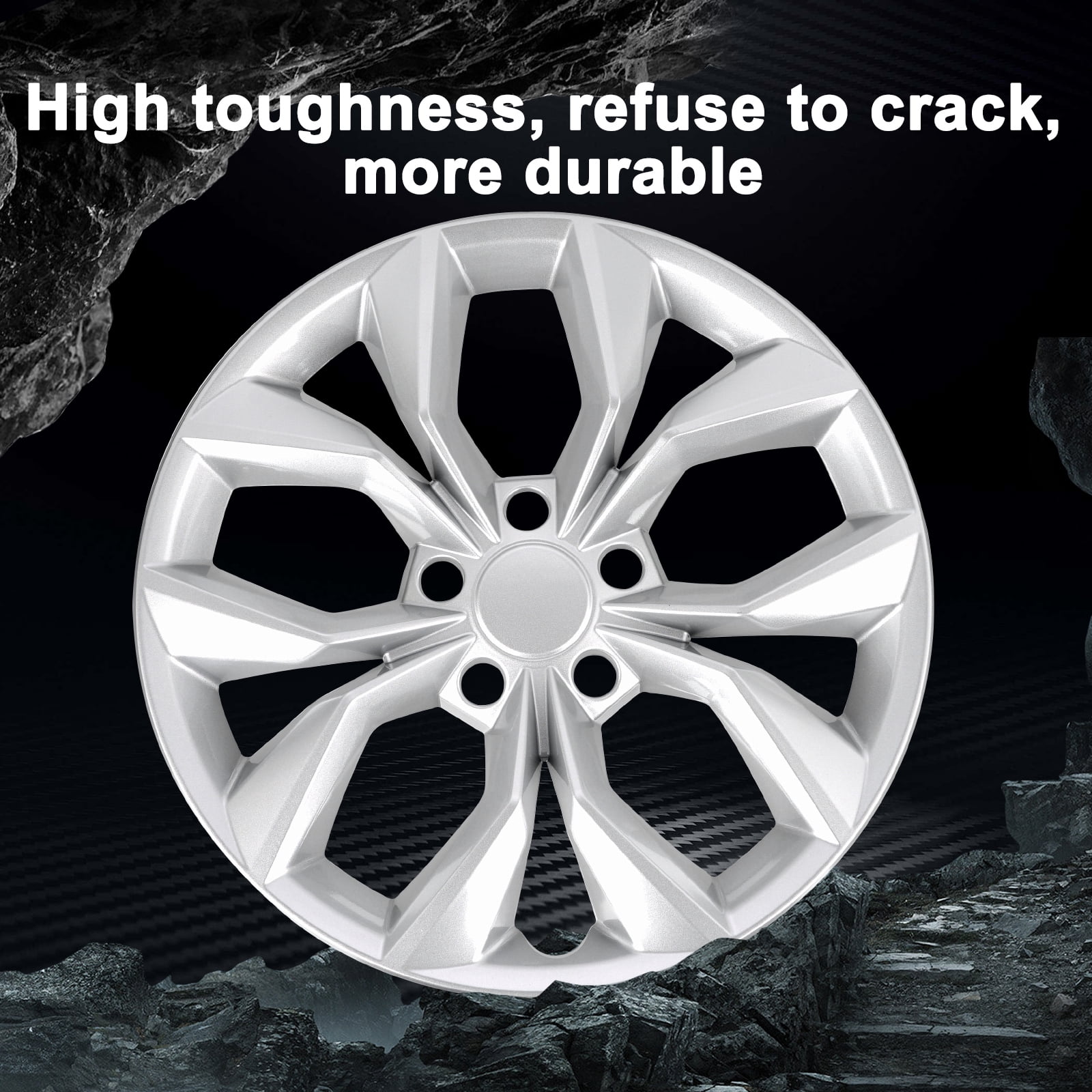 17" HubCaps Compatible With 2023-2024 HONDA CRV ; 17 inch Steel Wheel Covers ; Silver; Set Of 4 Packs