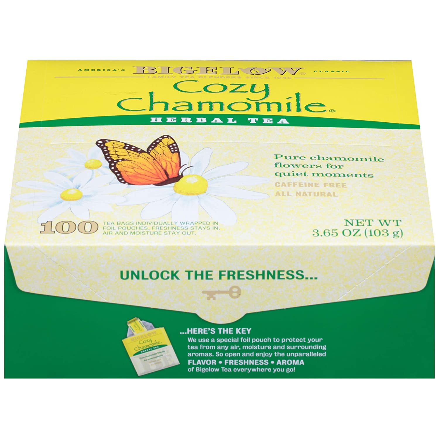 Bigelow Cozy Chamomile Herbal Tea, 100 Count Box