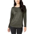 thumbnail image 1 of I.N.C Womens Heathered Pullover Blouse, Green, X-Large, 1 of 1