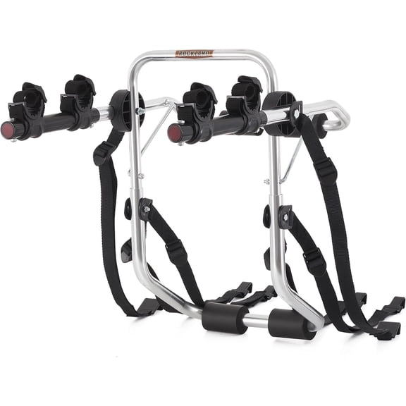 Rockland Trunk Mounted Lightweight Aluminum Bicycle Rack Carrier with Adjustable Hook and Loop Straps and Protective Pads for Cars, Holds 2 Bikes 10104052