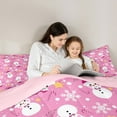 thumbnail image 5 of Manfei Kawaii Snowman Queen Comforter Set for Kids, Winter Snowflake Bedding Comforter Set, Merry Christmas Reversible Bedding Set, Lightweight Room Decor, 3-Piece, 5 of 8