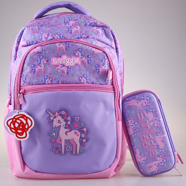 Teenager Backpack Primary School Student Backpack Large Capacity Cartoon Shape Bag With Glitter Pen-SinKeeU