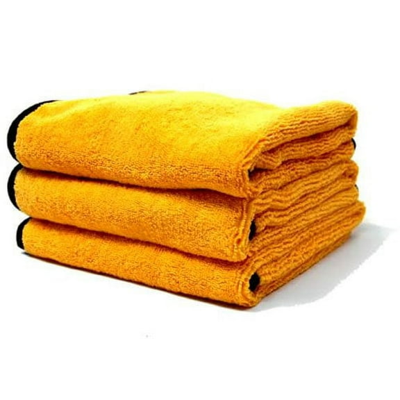 Chemical Guys MIC_507_03 - Professional Grade Premium Microfiber Towel with Silk Edges, Gold 24" x 16" (3 Pack)