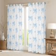 thumbnail image 2 of jejeloiu Ribbon Bowknot Print Curtains Pack of 2 (42x84 Each),Blue Bow Heart Pattern Curtains Blackout For Kids, 2 of 6