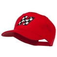 thumbnail image 2 of Checkered Flag Alphabet Embroidered Red High Profile Cap - H OSFM, 2 of 5