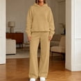 thumbnail image 2 of 2 Piece Lounge Sets for Women Oversized Hoodie With Kangaroo Pocket Wide Leg Pants Elastic Waistband Matching Sweatsuit, 2 of 8