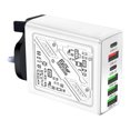 thumbnail image 2 of Adaptador Corriente Cargador Pared USB C Súper Rápido 65W 6 Puertos Carga Rápida S, 2 of 9