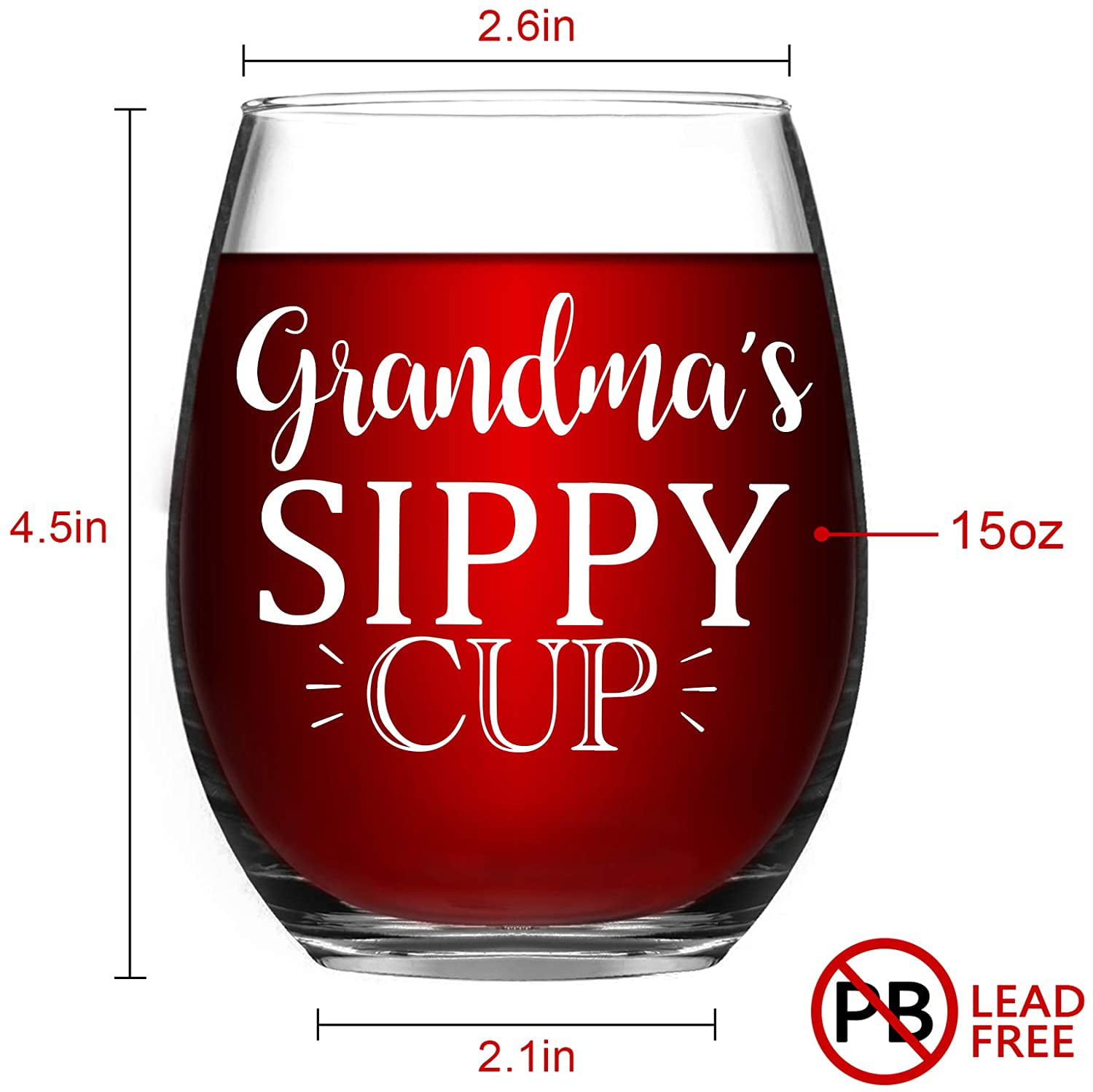 Grandmas Sippy Cup12oz Stainless Steel Stemless Wine Tumbler Red 