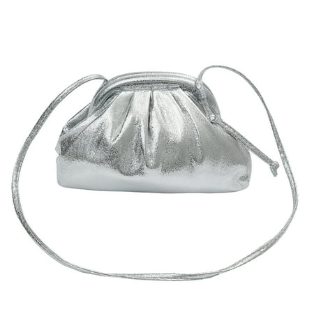 Crossbody Bag Clutches Dressy Vegan Leather Clutch Purse for Women Soft Pleated PU Evening Clutch