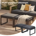 thumbnail image 4 of GRANDPATIO Modern Outdoor Sofa Set with Loveseat and Two Ottomans, Wood Grain Finish, Full Aluminum Frame, 4 of 9