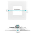thumbnail image 4 of Luxrite 4 inch Ultra Thin Square LED Recessed Light with J-Box, 12W, 5 Color Selectable 2700K-5000K, 950 Lumens, Dimmable, IC Rated 6-Pack, 4 of 8