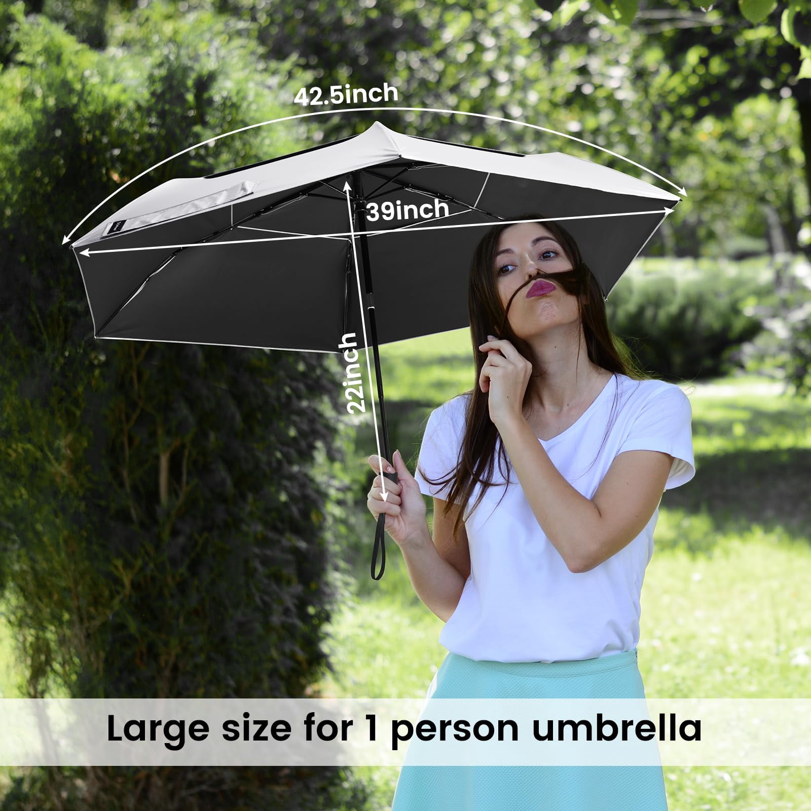 G4Free Travel Umbrella Ultralight UPF 50+ UV Protection Compact Sun Umbrella, Double Canopy Super Slim Small Portable Automatic Anti-bounce Close