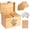 Wood, variant on Large Bamboo Greeting Card Organizer Box with 6 Removable Dividers, Real Leather Handle, 100% Handmade Solid Bamboo, Storage Box for Christmas, Valentine, & Birthday Cards, Postcards, Stationery