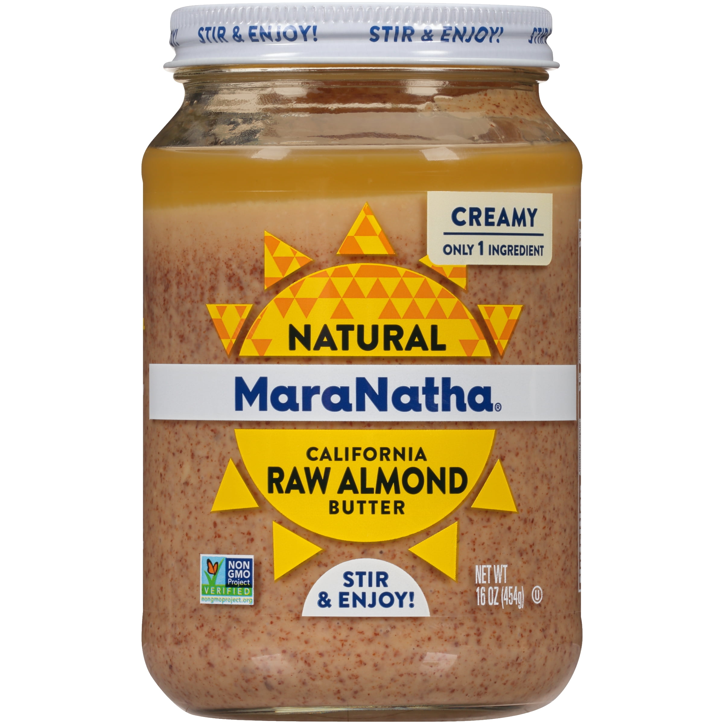 MaraNatha Natural Creamy California Raw Almond Nut Butter, 16 oz