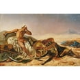 thumbnail image 2 of French School 14x11 Gold Ornate Wood Frame and Double Matted Museum Art Print Titled - Man Lamenting the Death of His Steed (19th Century), 2 of 4