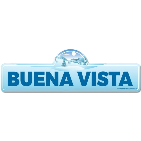 Buena Vista Street Sign | Indoor/Outdoor | Skiing Skier Snowboarder Décor for Ski Lodge Cabin Mountian House | SignMission personalized gift