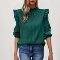 thumbnail image 2 of Tumotour Long Sleeve Shirts for Women Crewneck Loose Ruffle Pullover Blouses Solid Lightweight Casual T-Shirts Spring Basic tops Clothes Comfy Fall Fashion Trendy Outfits 2025, 2 of 7