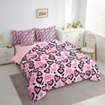 thumbnail image 3 of Manfei Cheetah Print 7-Piece Twin Bedding Sets,Love Heart Print Bedding Comforter Set,Animal Print Breathable Sheet Sets,Lightweight Teenager Bedroom Decor,Reversible, 3 of 5