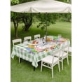thumbnail image 3 of Outdoor Tablecloth with Umbrella Hole and Zipper, Easter Rectangle Table Cloth 60x84 Inch Waterproof Tablecloth, Spring Watercolor Bunny Eggs Butterflies Green Plaid Picnic Table Cover for Patio, 3 of 7