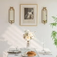 thumbnail image 5 of NestE Gold Candle Sconces Wall Decor: Modern Decorative Wall Candle Holder Set of Two for Bedroom - Vintage French Metal Mirror Candle Sconces Beside Fireplace TV, 5 of 7