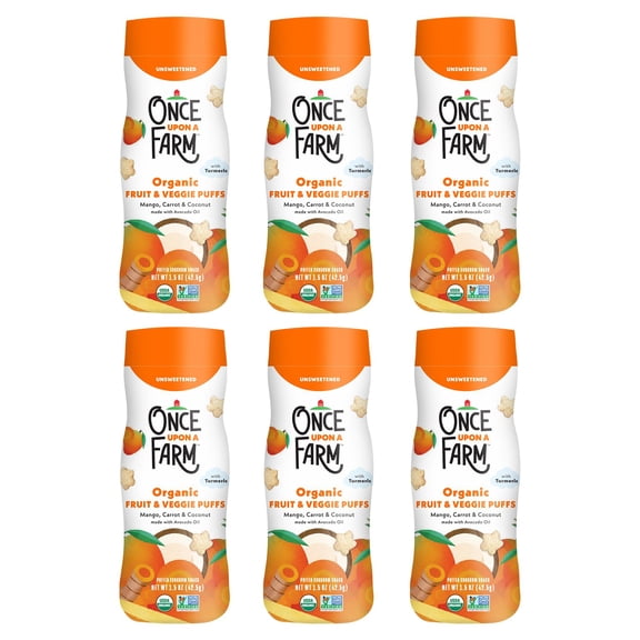 Once Upon A Farm Mango, Coconut & Carrot Puffs, 6ct
