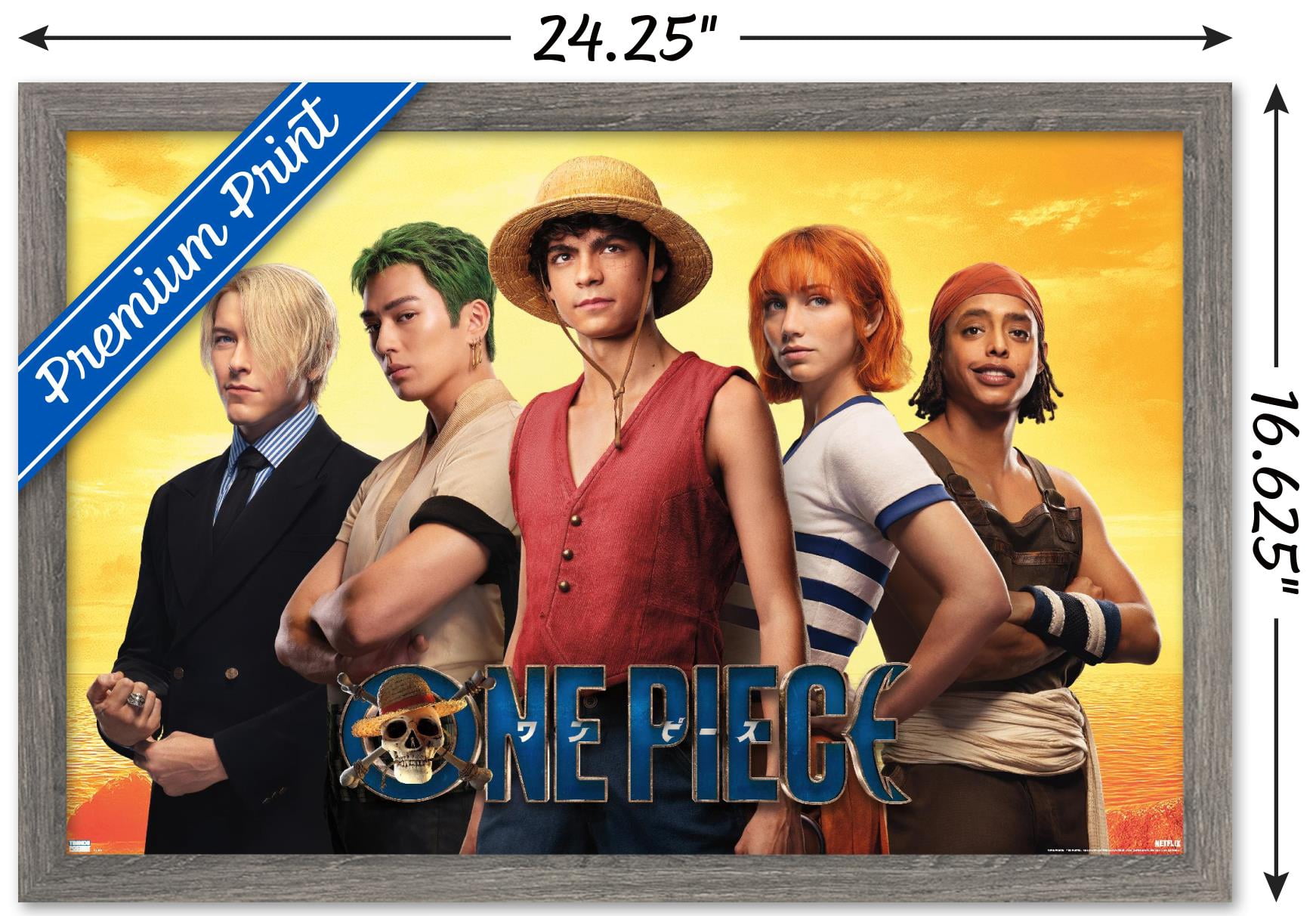 Netflix One Piece - Collage Wall Poster, 14.725" x 22.375" Framed