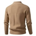 thumbnail image 3 of Miluxas Mens Zip Up Cardigan Sweater Slim Fit Casual Full Zip Sweaters Knit Stand Collar Cardigans Khaki XXL(XXL), 3 of 8