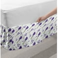 thumbnail image 2 of Floral Bed Skirt, Image of Repeated Lavender Bouquets from Summer on Plain Backdrop, Elastic Bedskirt Dust Ruffle Wrap Around for Bedding Decor, 4 Sizes, Violet Fern Green, by Ambesonne, 2 of 2
