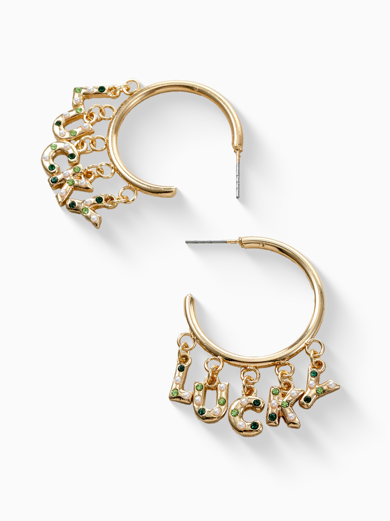 Way to Celebrate St. Patrick's Day Lucky Hoop Earrings, 1 Pair