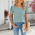thumbnail image 5 of FAIWAD Womens Mesh Tunic Tops Pleated Short Sleeve Blouses Summer Casual Breathable Tshirts, 5 of 9