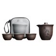 thumbnail image 2 of Juego de té de viaje con bolsa de transporte, elegante y ligero juego de tetera china de kungfu con tazas de té para regalo de cumpleaños, oficina o Hou De, 2 of 9
