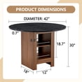 thumbnail image 4 of StnTalk 42 Inch Round Dining Table with 2-Tier Storage Shelf, Modern Walnut Finish MDF Kitchen Table for 4–6 People, Wooden Circle Dining Table for Dining Room Apartment, 4 of 8