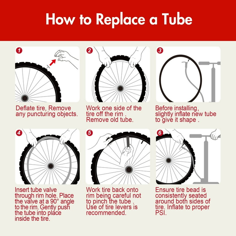 LotFancy Bicycle Inner Tube 700x35c to 43c Schrader Valve Rubber