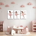 thumbnail image 2 of ZHONGYUTONG Black Ballerina Wall Art Pink Nursery Pictures Set of 3 Black Girl Posters African American Canvas Prints Ballet Dancer Paintings for Girls Bedroom Room Decor (11.00" x 14.00" x 3PCS), 2 of 5