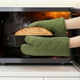 thumbnail image 3 of Unique Bargains Pot Holders Heat Resistant Kitchen Gloves Army Green 4.7x13.8inch, 3 of 7