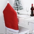 thumbnail image 5 of Housses de Dossier de Chaise de Noël Rouges - Housse de Chaise de Salle à Manger avec Capuche Rouge et Père Noël pour Décoration de Table de Fête, 5 of 5