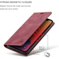 thumbnail image 5 of Case for iPhone 12 Pro Max 6.7 inch, Retro Matte Protective Leather Case with RFID Blocking Viewing Stand Magnetic Closure TPU Shell Flip Cover - Red, 5 of 15