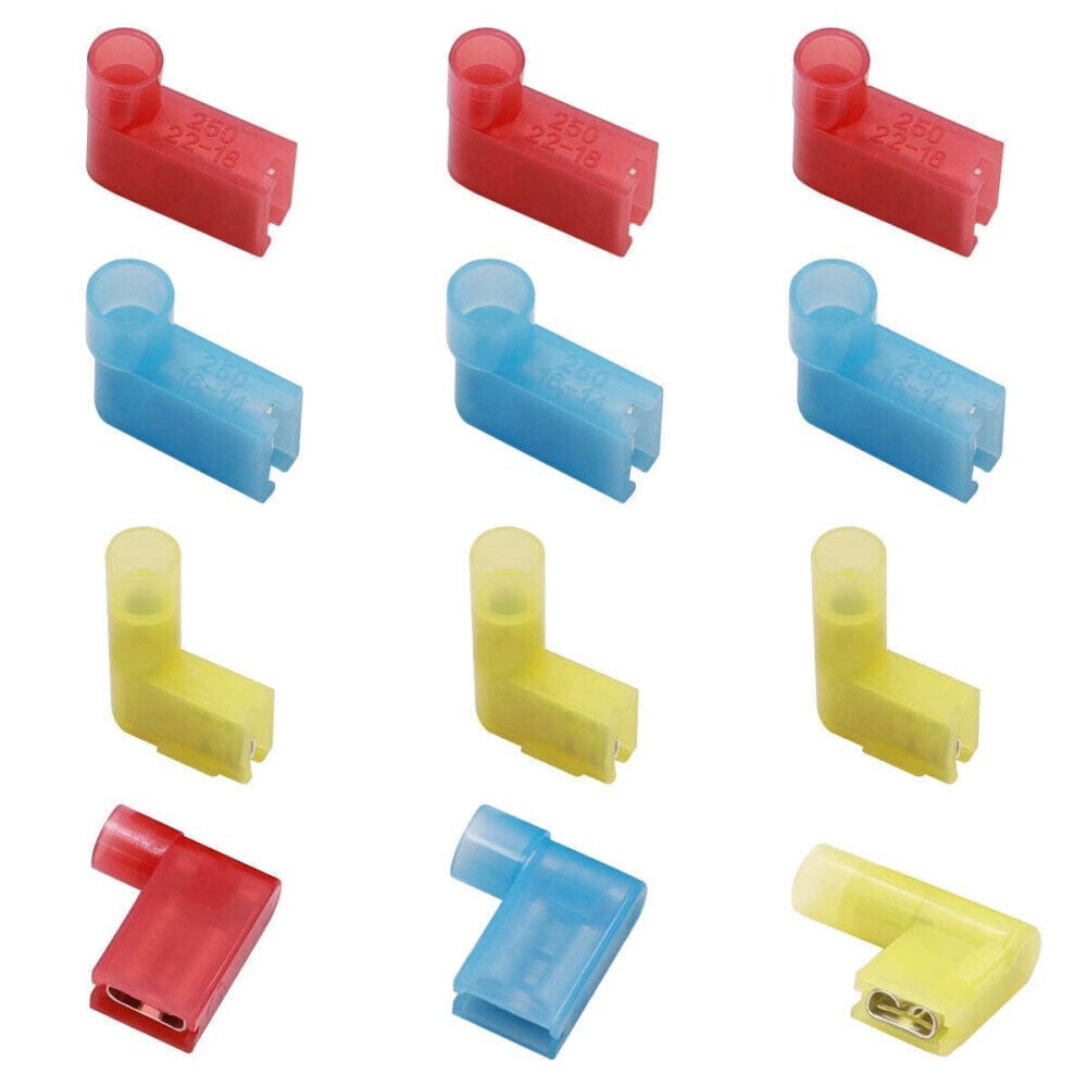 120PCS Nylon Flag Spade Crimp Terminals Quick Disconnect Wire Connector 22-10AWG