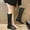 Black, variant on Bnwani Cowboy Boots for Women Fashion Denim Zipper High-Heel High Comfortable Leather Western Boot Black Size 4.5
